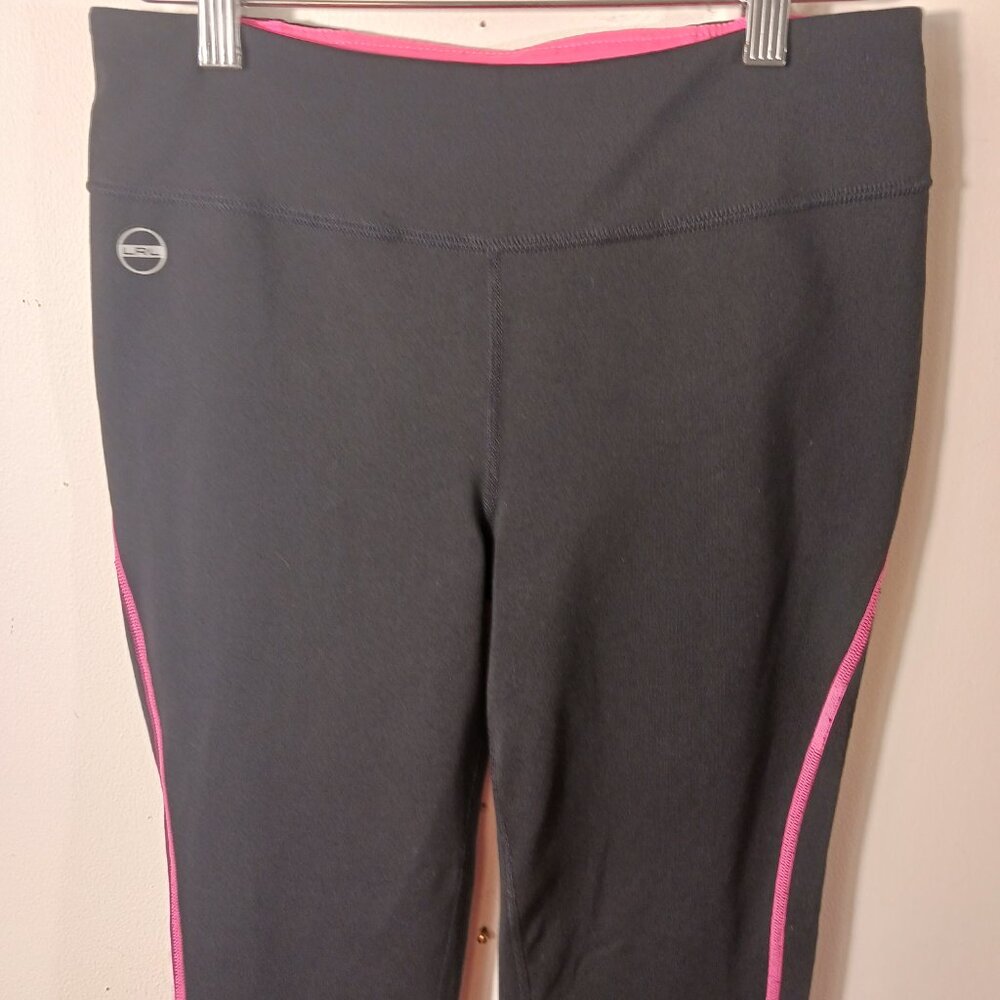 Lauren Ralph Lauren Active, Black Activewear Leggings with Pink Trim, Size Small - Picture 8 of 13
